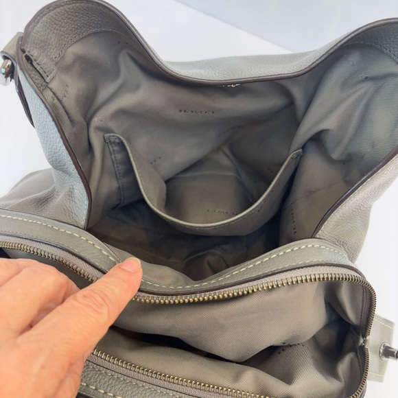 Coach Edie 31 Refined Pebble Leather Shoulder Bag Heather Gray Pewter Hardware - Picture 11 of 15